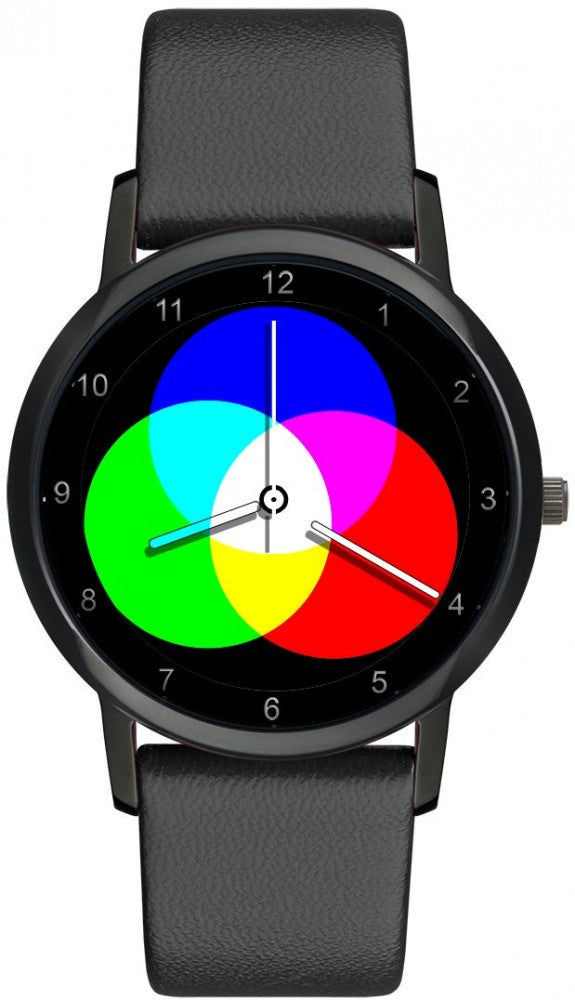 Avantgardia RGB  - Unisex Künstler Armbanduhr mit Edelstahlgehäuse 5 bar wasserdicht