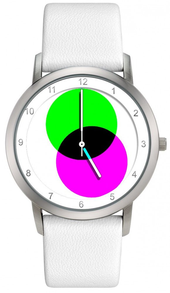 Avantgardia CMYK  - Unisex Künstler Armbanduhr mit Edelstahlgehäuse 5 bar wasserdicht