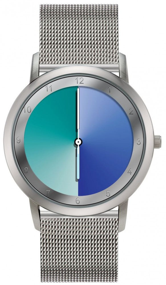 Avantgardia blues  - Unisex Künstler Armbanduhr mit Edelstahlgehäuse 5 bar wasserdicht