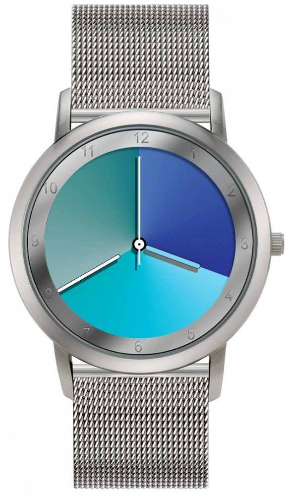 Avantgardia blues  - Unisex Künstler Armbanduhr mit Edelstahlgehäuse 5 bar wasserdicht