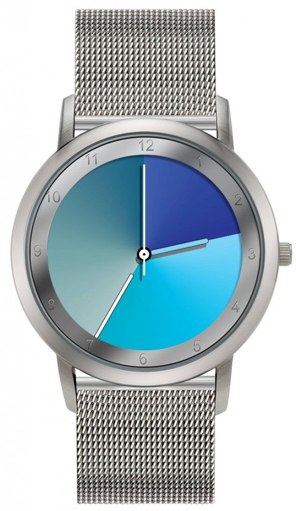 Avantgardia blues  - Unisex Künstler Armbanduhr mit Edelstahlgehäuse 5 bar wasserdicht