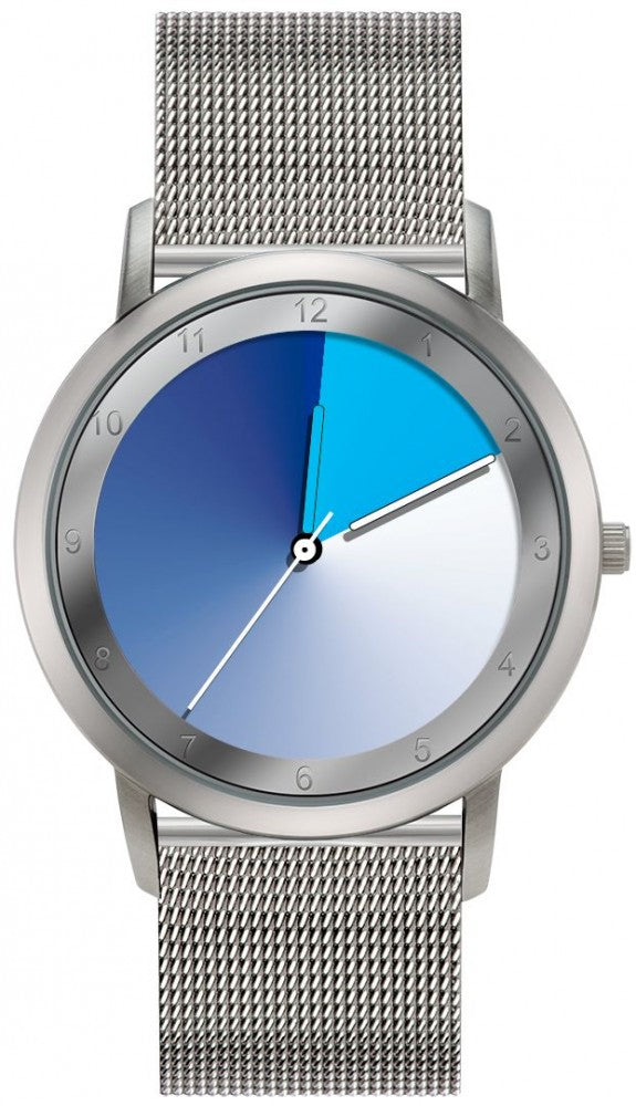 Avantgardia blues  - Unisex Künstler Armbanduhr mit Edelstahlgehäuse 5 bar wasserdicht