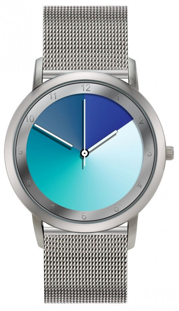 Avantgardia blues  - Unisex Künstler Armbanduhr mit Edelstahlgehäuse 5 bar wasserdicht