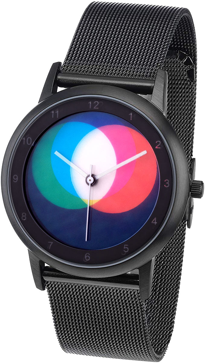 Avantgardia RGB  - Unisex Künstler Armbanduhr mit Edelstahlgehäuse 5 bar wasserdicht