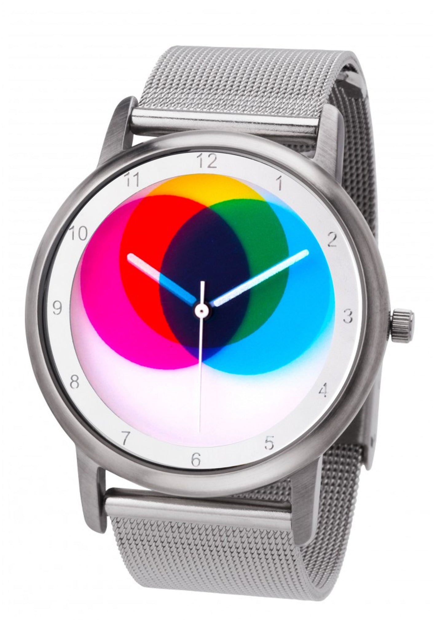 Avantgardia CMYK  - Unisex Künstler Armbanduhr mit Edelstahlgehäuse 5 bar wasserdicht