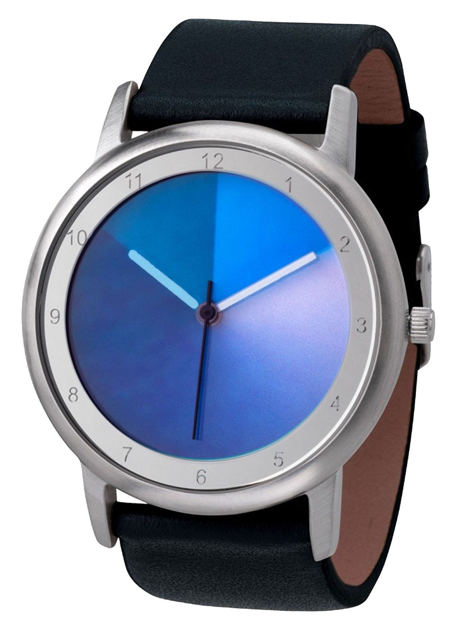 Avantgardia blues  - Unisex Künstler Armbanduhr mit Edelstahlgehäuse 5 bar wasserdicht