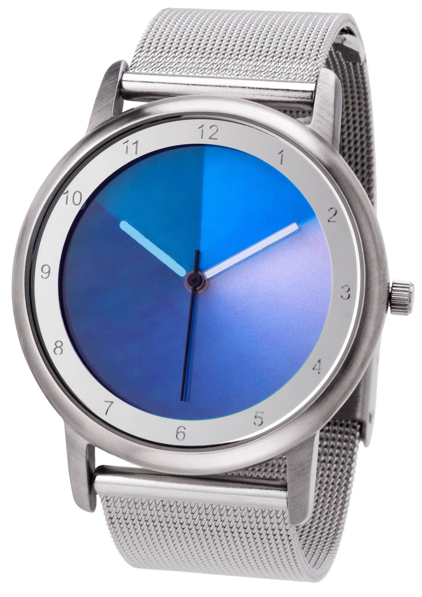 Avantgardia blues  - Unisex Künstler Armbanduhr mit Edelstahlgehäuse 5 bar wasserdicht