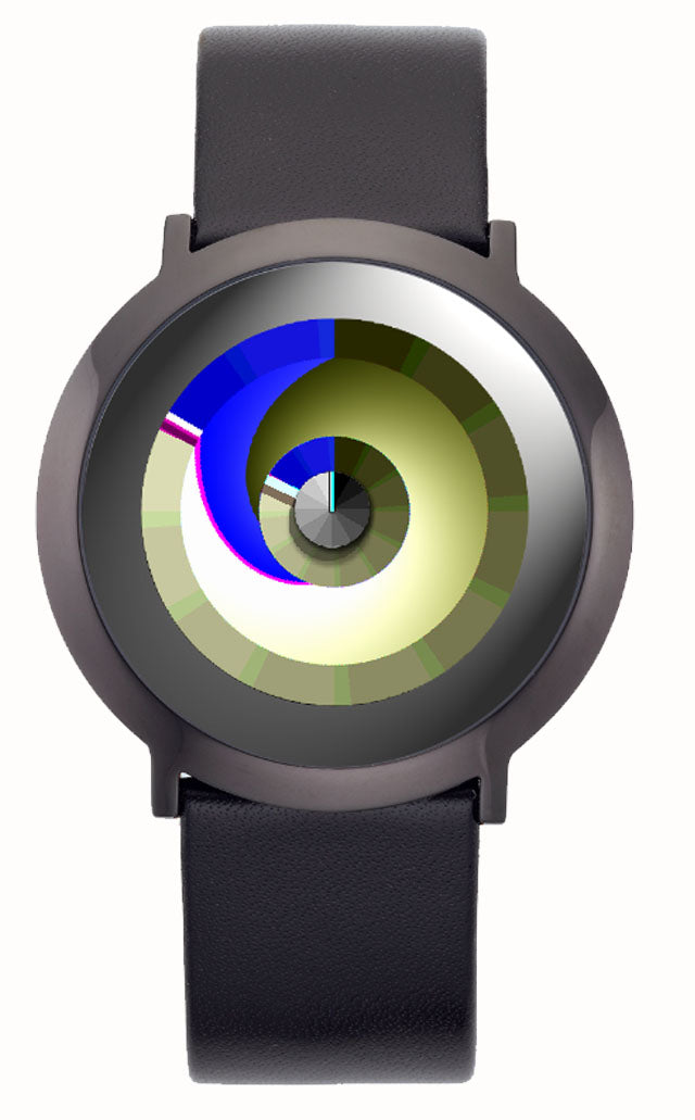 Serie ONE Surprise Edelstahl IP schwarz, schwarzes Lederarmband
 Titan Milanese, COLOUR INSPIRATION, UNISEX Armbanduhr, Edelstahl