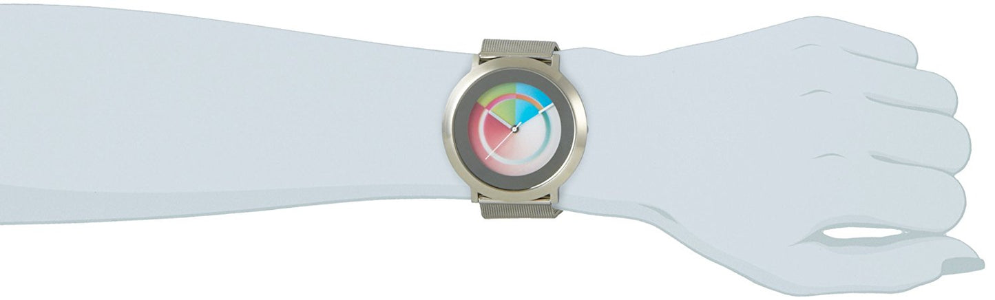 Serie ONE circle Edelstahl silber Milanese, COLOUR INSPIRATION, UNISEX Armbanduhr, Edelstahl gebürsted